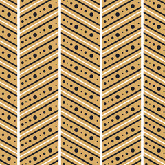 Seamless vector decorative hand drawn pattern. ethnic endless background with ornamental decorative elements with traditional etnic motives, tribal geometric figures. Print for wrapping, background