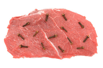 Veal on a white background