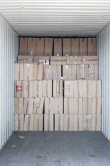 Cargo Container with Boxes