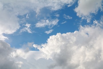blue sky with big cloud and raincloud, art of nature beautiful and copy space for add text