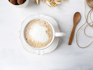 A cup of latte coffee