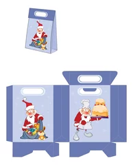 Poster Cute Santa Claus. Handbags Packages Pattern © liusa