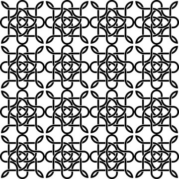 Seamless black and white pattern with celtic traditional abstract ornament