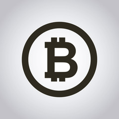 bitcoin emblem icon over white background. vector illustration