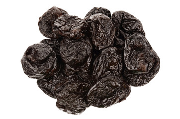 Prunes on a white background