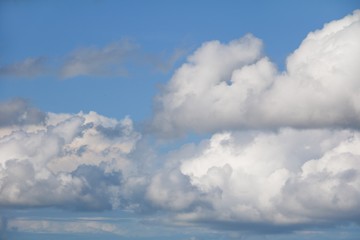 blue sky with big cloud and raincloud, art of nature beautiful, copy space for add text