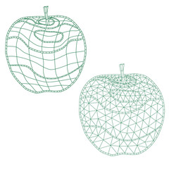 set of mosaic apples. for coloring and design. isolated. easy to modify. vector illustration.