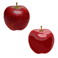 mosaic, geometric apples. isolated. easy to modify. vector .illustration.