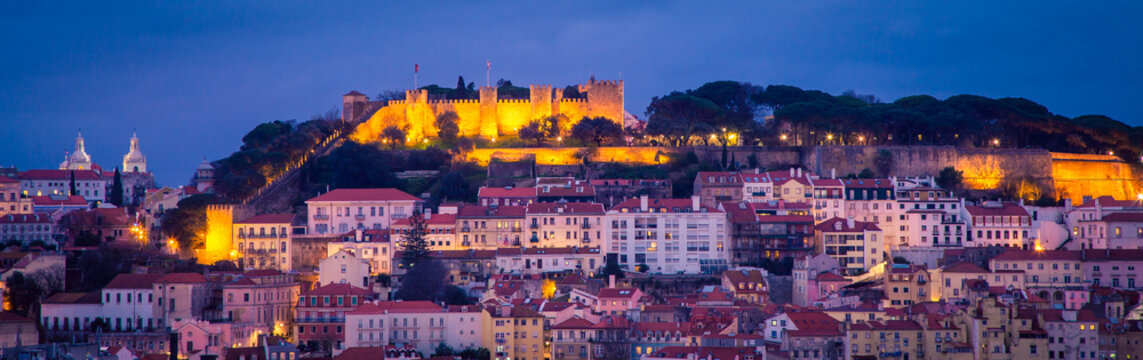 Cityscape Lisbon At Night
