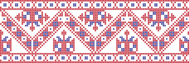 Вышитый узор вышивки крестом украинский национальный