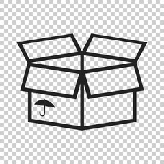 Open box icon. Shipping pack flat vector illustration on isolated background.