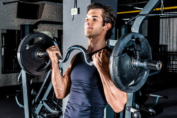 Man exercising in gym