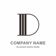 Monogram Letter D Square Circle Strips Architecture Interior Construction Business Company Stock Vector Logo Design Template 