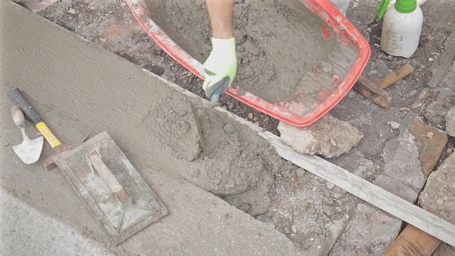 Renovating concrete pavement in home / budget DIY version.