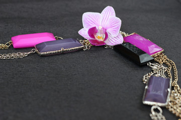 Beaded and Orchid arrangement