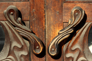Large wooden door handles
