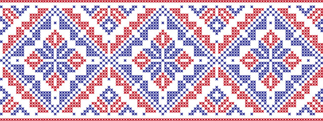 Вышитый узор вышивки крестом украинский национальный