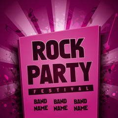vector rock festival flyer design template for party