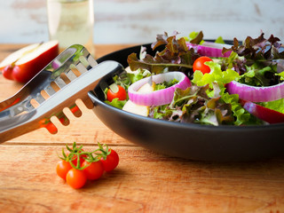 Vegan mixed vegetables salad.