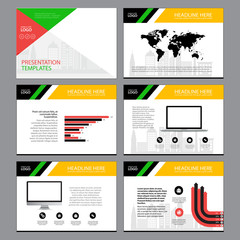 Business Template design set Presentation and brochure Annual report, flyer page with infographic element.