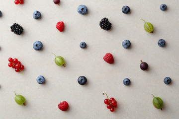 Summer berry on concrete background