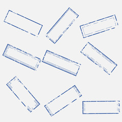 A set of empty rectangular stamps
