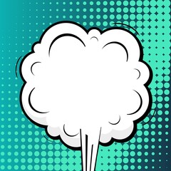 Abstract creative concept vector comic pop art style blank, layout template with clouds beams and isolated dots background. For sale banner, empty speech bubble set, illustration halftone book design.