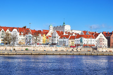 Picture of Szczecin city waterfront view, Poland. - obrazy, fototapety, plakaty