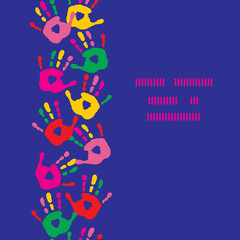 Abstract greeting card from seamless stripes of hand prints