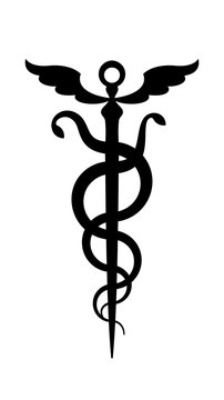 CADUCEUS. Mercury's wand / Apollo Staff. The Symbol of Transformation, Metamorphoses, Synthesis and The Emblem of Commerce, Reconciliation, Healing. (Mystic Sign).