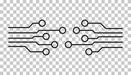 Circuit board icon. Technology scheme symbol flat vector illustration on isolated background.