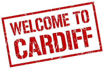 welcome to Cardiff stamp
