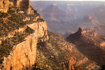 grand Canyon National Park sunrise on rock face