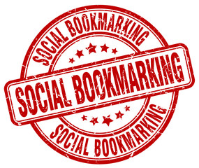 social bookmarking red grunge stamp