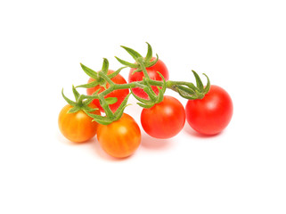 Ripe cherry tomato isolated on white