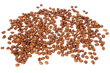 Pile of roasted coffee beans