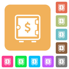 Dollar strong box rounded square flat icons