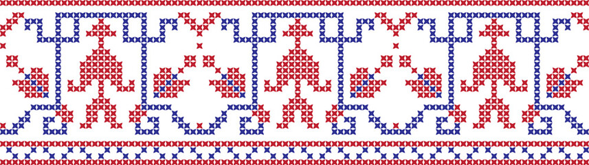 Вышитый узор вышивки крестом украинский национальный