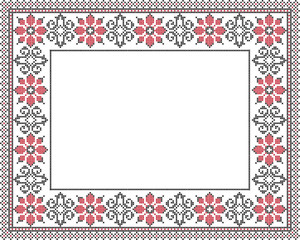 Вышитый узор вышивки крестом украинский национальный