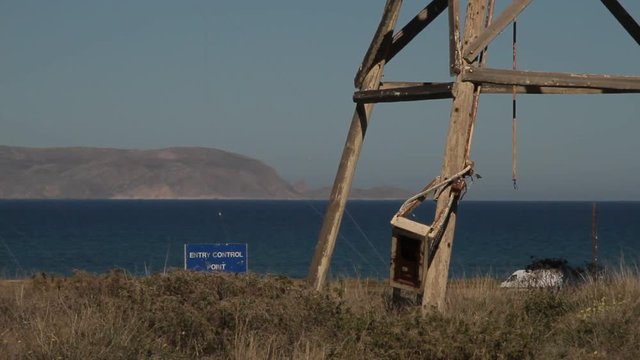 Watchtower at a former US Air Force Base in Gournes on the island Crete in Greece