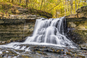 Fototapeta na wymiar McCormicks Creek Waterfall Autumn - Indiana