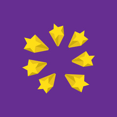 A set of stars. Yellow stars illustration set