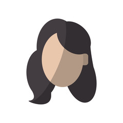 woman face cartoon icon over white background. colorful design. vector illustration