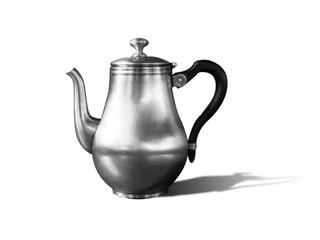 Stainless Steel Kettle isolate on white background.