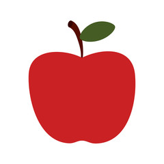 red apple icon over white background. colorful design. vector illustration