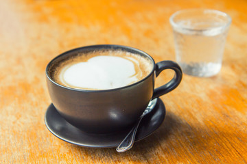 hot coffee on the table