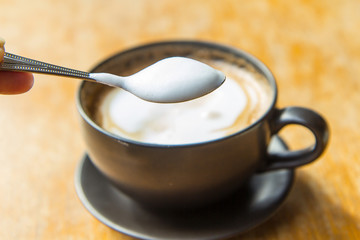 hot coffee on the table