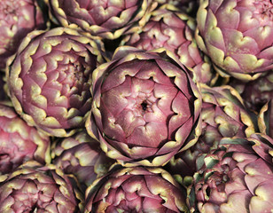 ripe artichokes for sale in the southern Italian market