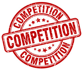 competition red grunge stamp