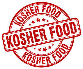 kosher food red grunge round vintage rubber stamp